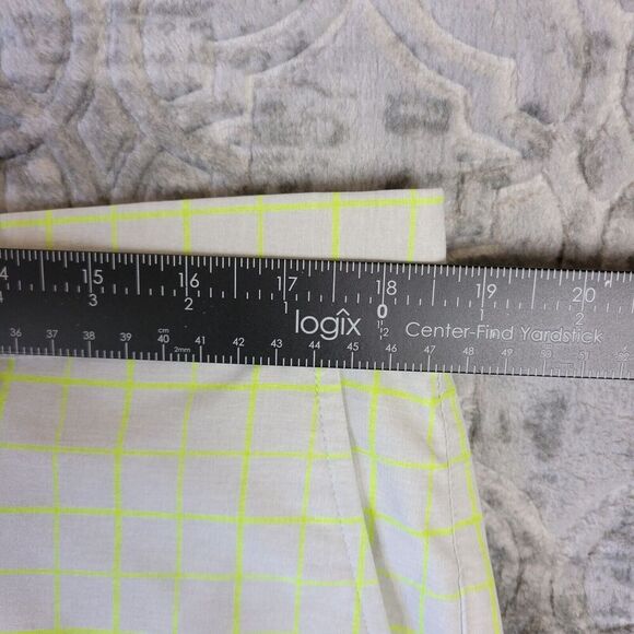 Nike Golf Shorts Mens 36 Light Gray Volt Tour Performance Dri-Fit Plaid Golfer - Picture 9 of 12